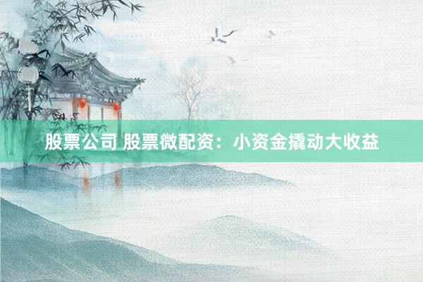 股票公司 股票微配资：小资金撬动大收益