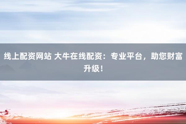 线上配资网站 大牛在线配资：专业平台，助您财富升级！