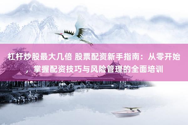 杠杆炒股最大几倍 股票配资新手指南：从零开始，掌握配资技巧与风险管理的全面培训