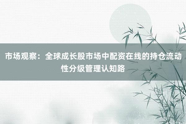 市场观察：全球成长股市场中配资在线的持仓流动性分级管理认知路